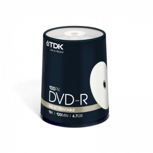 Диск DVD-R TDK 4.7Gb 16x 100шт Cake Box