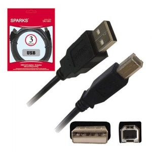 Кабель Sparks SN 1091 USB 2.0 AmBm 3м