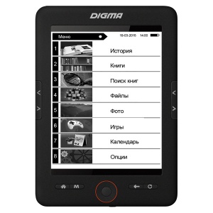 Электронная книга Digma E628 6" E-ink Pearl 800x600 600MHz/4Gb/microSDHC черный